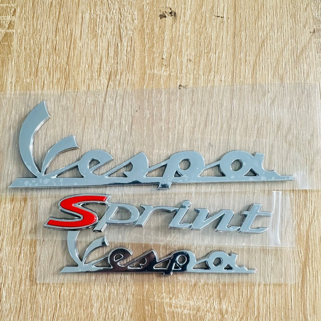 Chữ nổi VESPA SPRINT, VESPA PRIMAVERA, S125 ABS, S150 ABS, nhựa cứng cao cấp, có sẵn keo phía sau