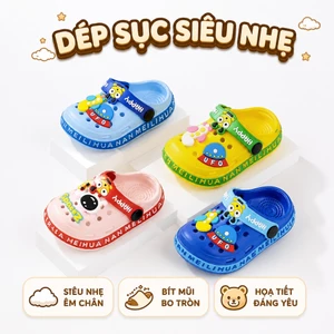 Dép CROSS sục trẻ em (size nhỏ - tặng kèm sticker) chống trượt siêu nhẹ cho bé 1-3 tuổi