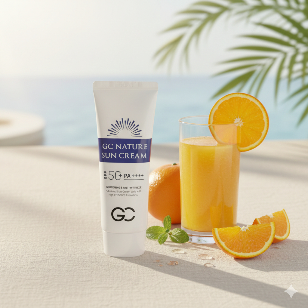 Combo 2 Kem Chống Nắng Nâng Tone Dưỡng Trắng GC Nature Sun Cream SPF 50+ PA++++ Tuýp 60ml không bết rít.