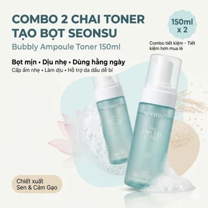 Combo 2 Chai Toner Tạo Bọt SEONSU Bubbly Ampoule Toner 150ml BHA B5 HA 4D
