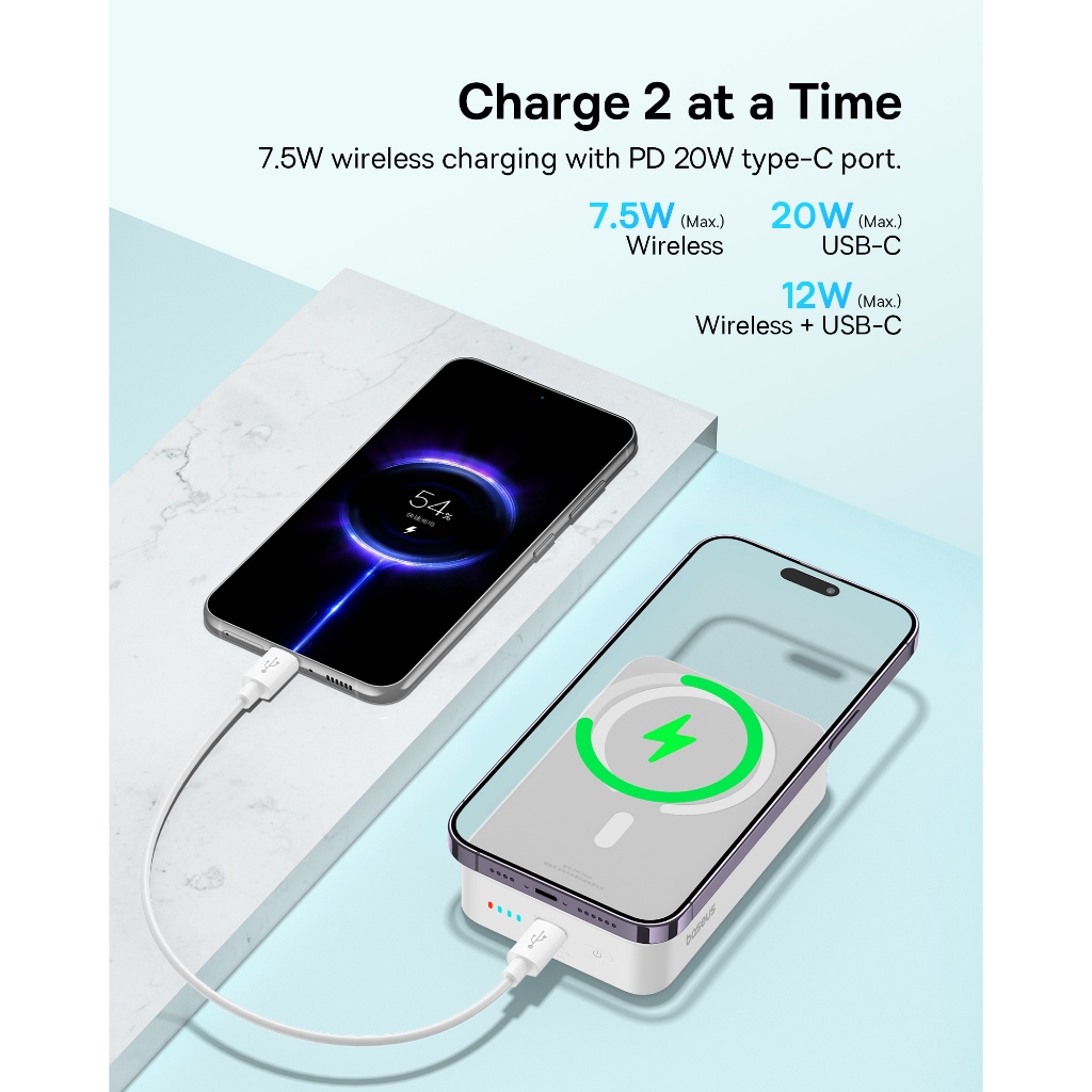 Sạc Dự Phòng Baseus EnerFill FM41 20000mAh 20W Từ Tính Mini - Sạc Nhanh Cho "Quả Táo", Hút Chắc, Combo Kèm Cáp Type C·
