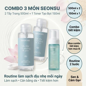 Combo SEONSU Tiết Kiệm 3 Món: 2 Nước Tẩy Trang Micellar 500ml + 1 Toner Tạo Bọt 150ml