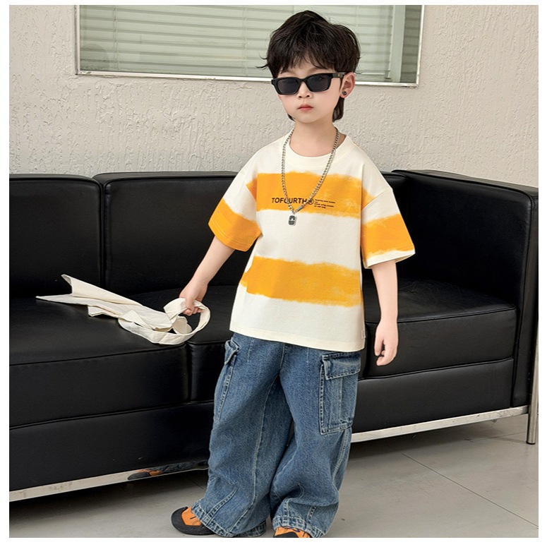 Bộ Quần Áo Cộc Tay Bé Trai Be Loang Xanh Cotton 100% Phong Cách Hàn Quốc (8kg - 30kg) [Kho Sỉ Gumiho]