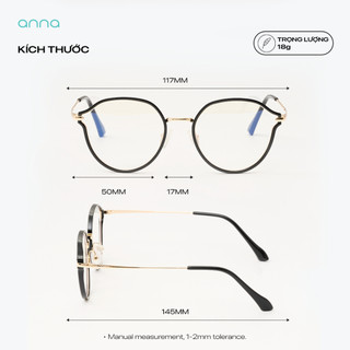 Gọng kính thời trang nam nữ ANNA kim loại dáng vuông unisex cá tính OL 9002