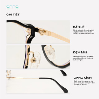 Gọng kính thời trang nam nữ ANNA kim loại dáng vuông unisex cá tính OL 9002