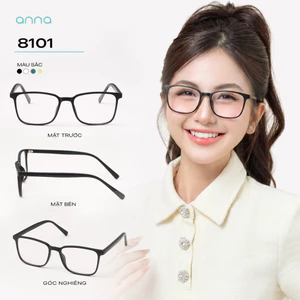 Gọng kính nam nữ ANNA dáng vuông thời trang chất liệu nhựa dẻo 8101