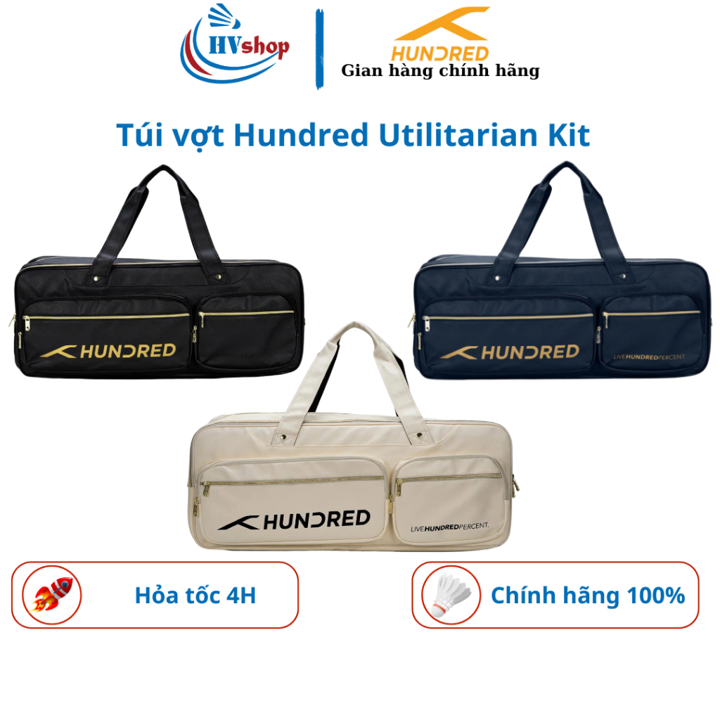 Túi vợt Hundred Utilitarian Kit chính hãng, 03 ngăn chính rộng, 03 ngăn phụ để phụ kiện - HVShop