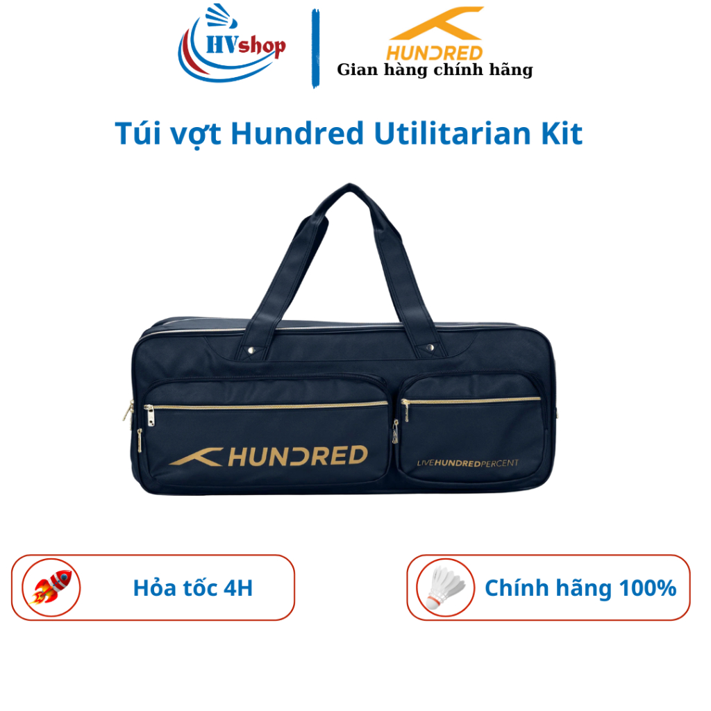 Túi vợt Hundred Utilitarian Kit chính hãng, 03 ngăn chính rộng, 03 ngăn phụ để phụ kiện - HVShop