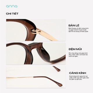 Gọng kính thời trang nam nữ ANNA chất liệu nhựa dáng oval cá tính 30320