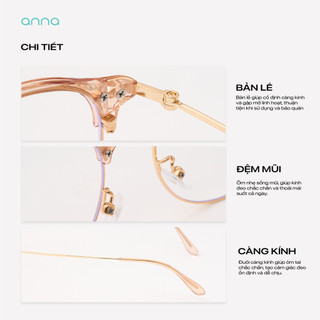 Gọng kính mắt thời trang nữ ANNA cho người cận dáng tròn 2736