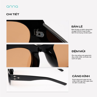 [SUMMER SALE] Kính râm thời trang ANNA dáng Oval tròng chống chói và tia UV OZ2207