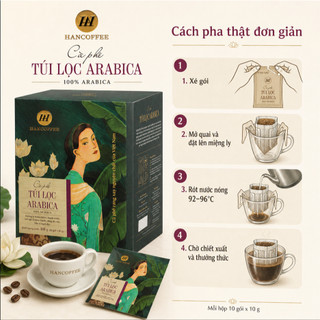 Cà Phê Pha Phin Túi Lọc Arabica Hancoffee Vị Đắng Êm Chua Nhẹ, Hậu Vị Ngọt Kéo Dài