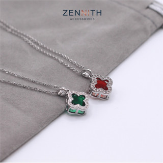 Dây chuyền cỏ 4 lá đính đá Titan bền bỉ thích hợp mang hằng ngày ZENNITH ACCESSORIES ZNDC012
