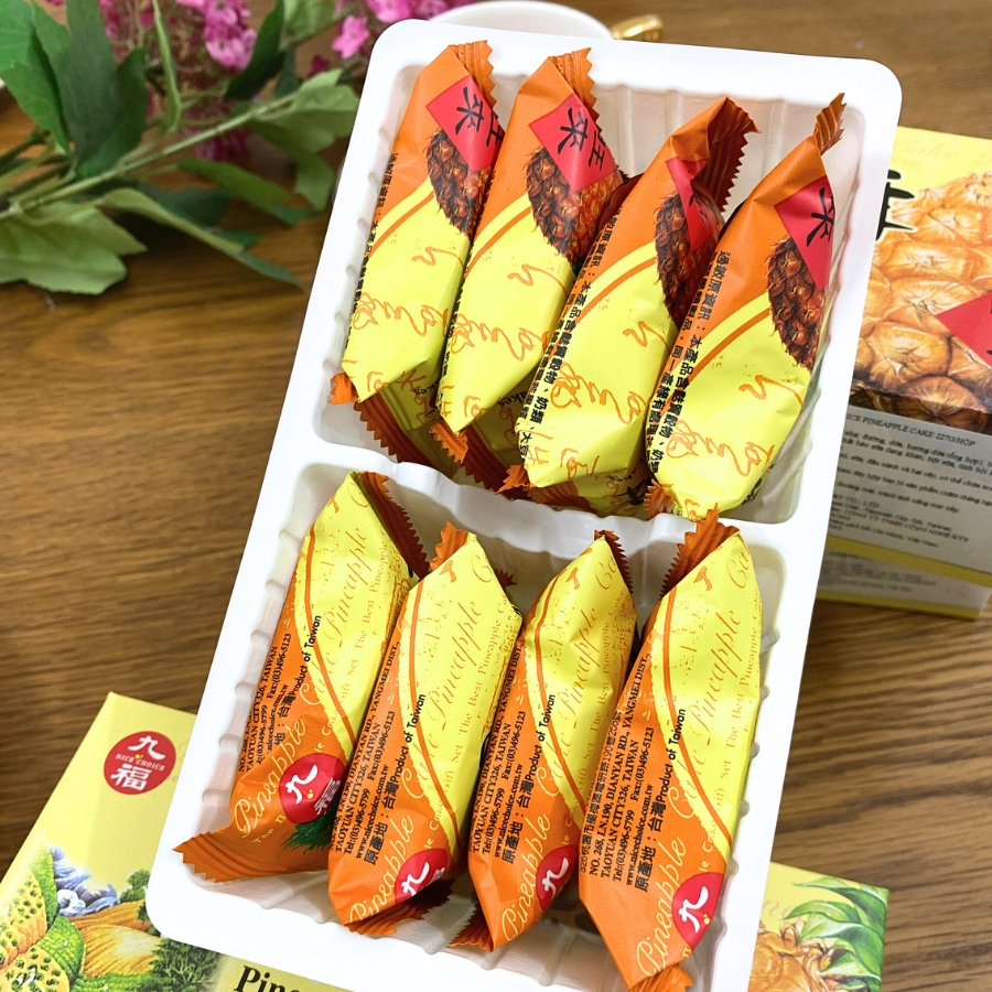 Bánh dứa Đài Loan truyền thống  Nice Choice ít ngọt Hộp 227g(8 cái) Pineapple cake, ăn vặt đài loan