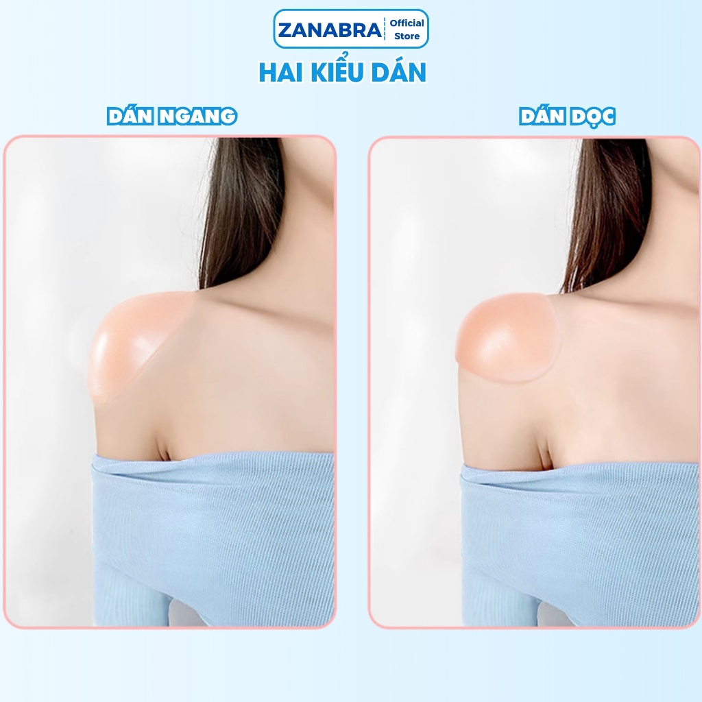 Set 2 Miếng dán độn vai định hình cho nam nữ, miếng dán độn vai silicon không lộ ZANABRA D0126
