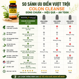 Viên uống hỗ trợ đại tràng Mason Natural Colon Herbal Cleanser 60 Viên