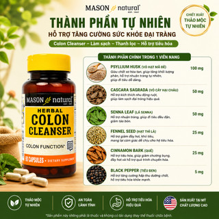 Viên uống hỗ trợ đại tràng Mason Natural Colon Herbal Cleanser 60 Viên