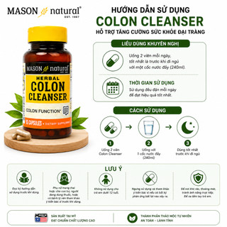 Viên uống hỗ trợ đại tràng Mason Natural Colon Herbal Cleanser 60 Viên
