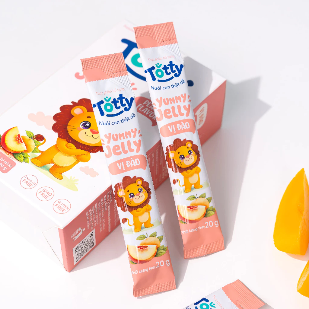 [Deal trải nghiệm] Combo 5 Gói Thạch Trái Cây Mix Vị Totty Yummy & Immu Jelly Cho Bé, Bổ Sung Vitamin & Kẽm 20g/1 Gói