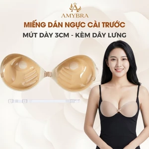 Áo Dán Ngực Cài Trước Có Dây Trong Sau Lưng, Miếng Dán Ngực Mút Dày AMYBRA D0127