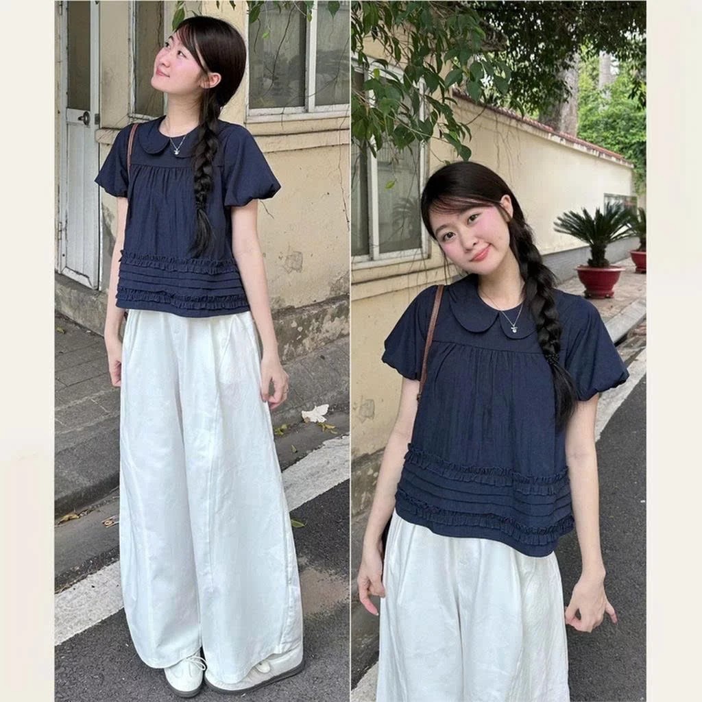 [Peinn] Áo Cổ Sen Tay Bồng Bèo Dưới Xếp Ly 12 THÁNG SÁU CLOTHING MA860