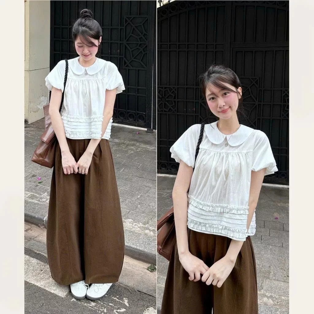 [Peinn] Áo Cổ Sen Tay Bồng Bèo Dưới Xếp Ly 12 THÁNG SÁU CLOTHING MA860