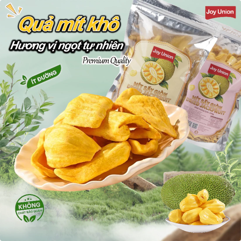 【Joy Union】250Gr Mít thái sấy giòn Mít Sấy GiònĐặc Sản Đà Lạt NGUYÊN MIẾNG, KHÔNG VỤN, GIÒN NGỌT