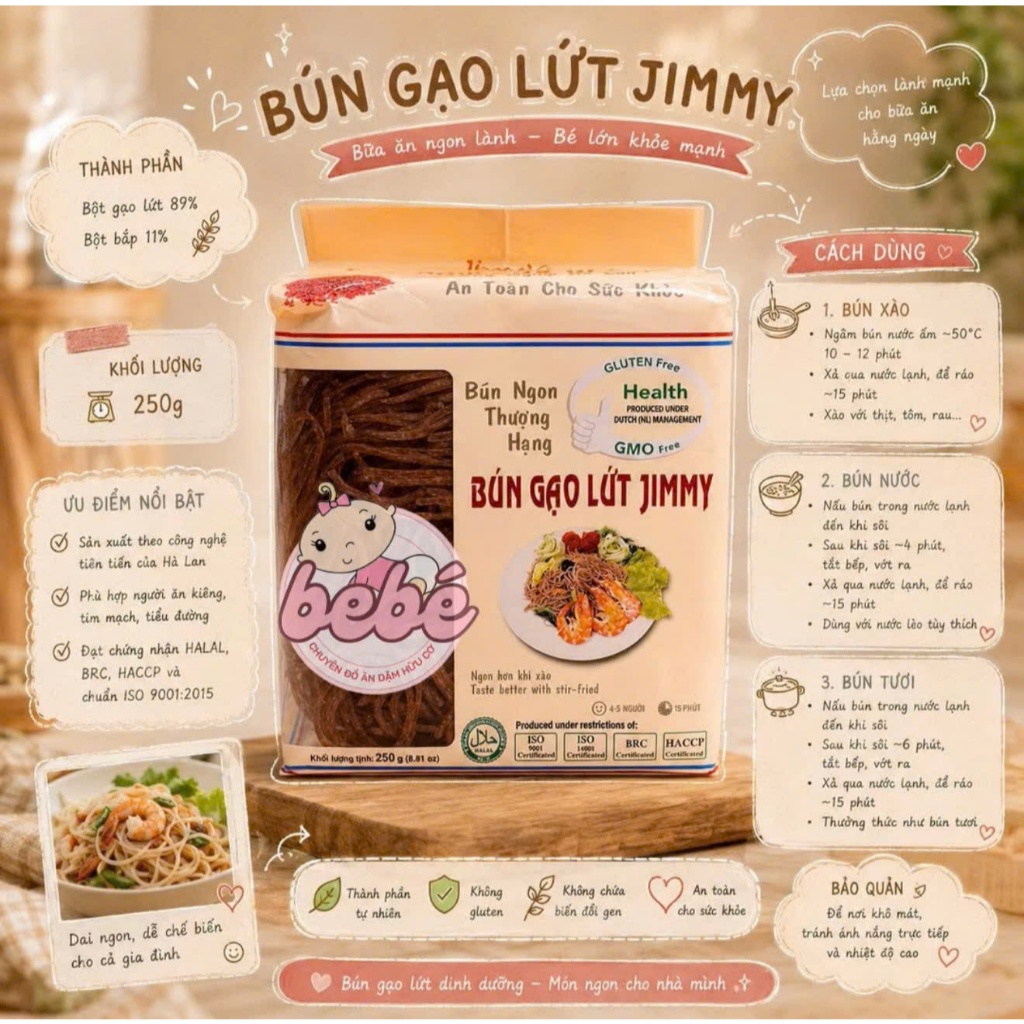 Bún Gạo / Bún Lứt Jimmy Cao Cấp 250g