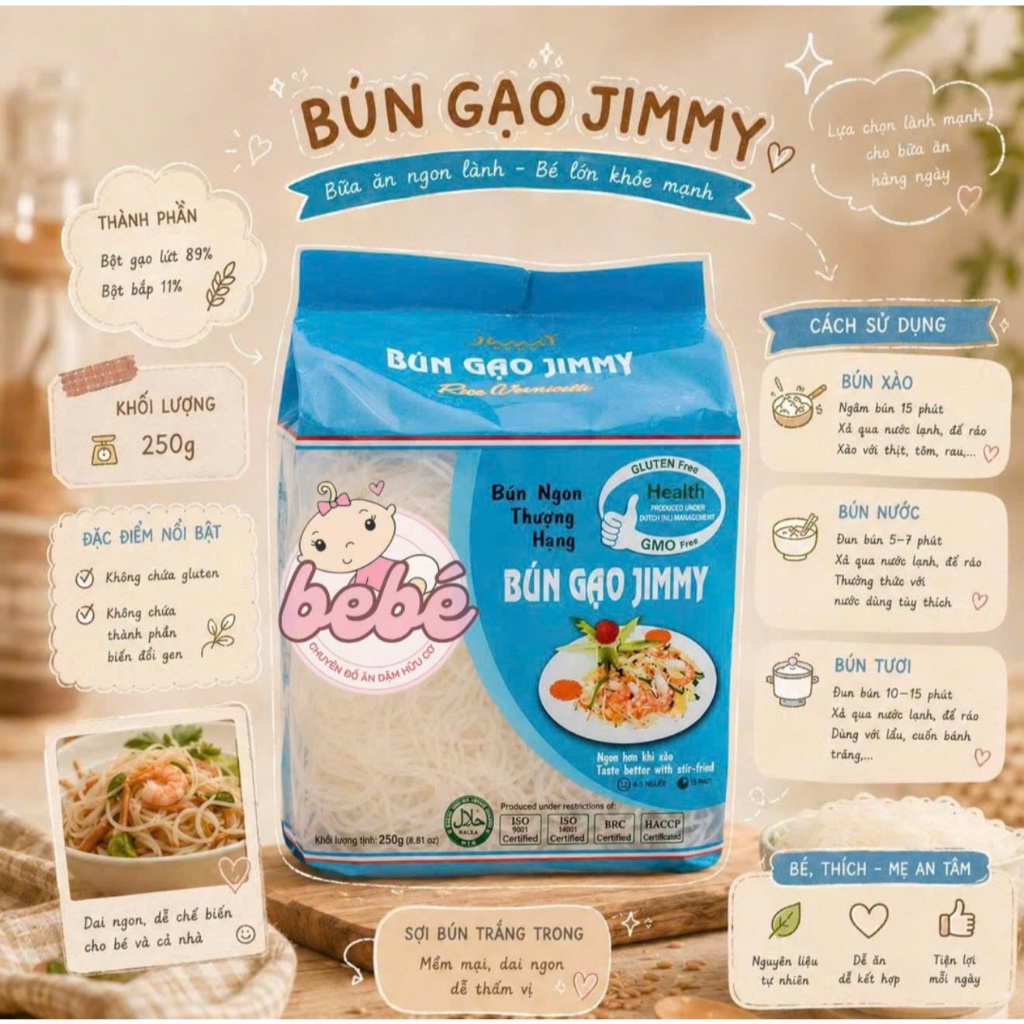 Bún Gạo / Bún Lứt Jimmy Cao Cấp 250g