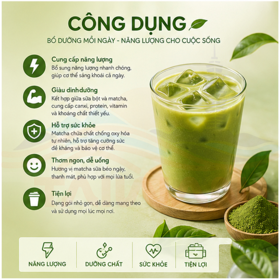 Trà sữa Matcha & Trà sữa hồng trà Greenmax Đài Loan, không hương liệu nhân tạo, 15g × 14gói