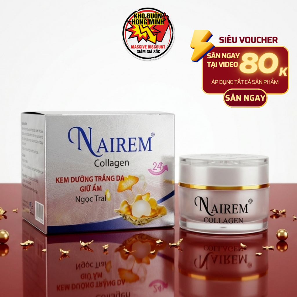 Kem Face Nairem [Bạc-Xanh Dương] - Dưỡng Trắng Không Ăn Nắng, Khóa Ẩm Căng Mướt 8g