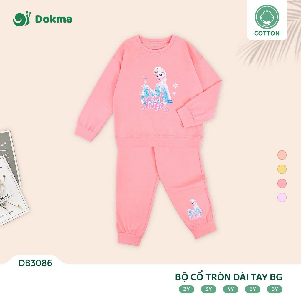 (11-22kg, 2-6Y) Bộ Cổ Tròn Dài Tay Bo Cách Điệu Cho Bé Gái DB3803 DB3086