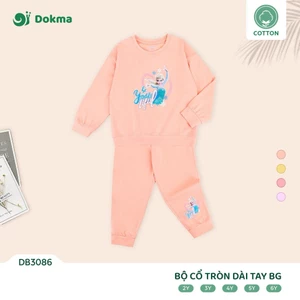 Bộ Cổ Tròn Dài Tay Bo Cách Điệu Cho Bé Gái DB3803 DB3086