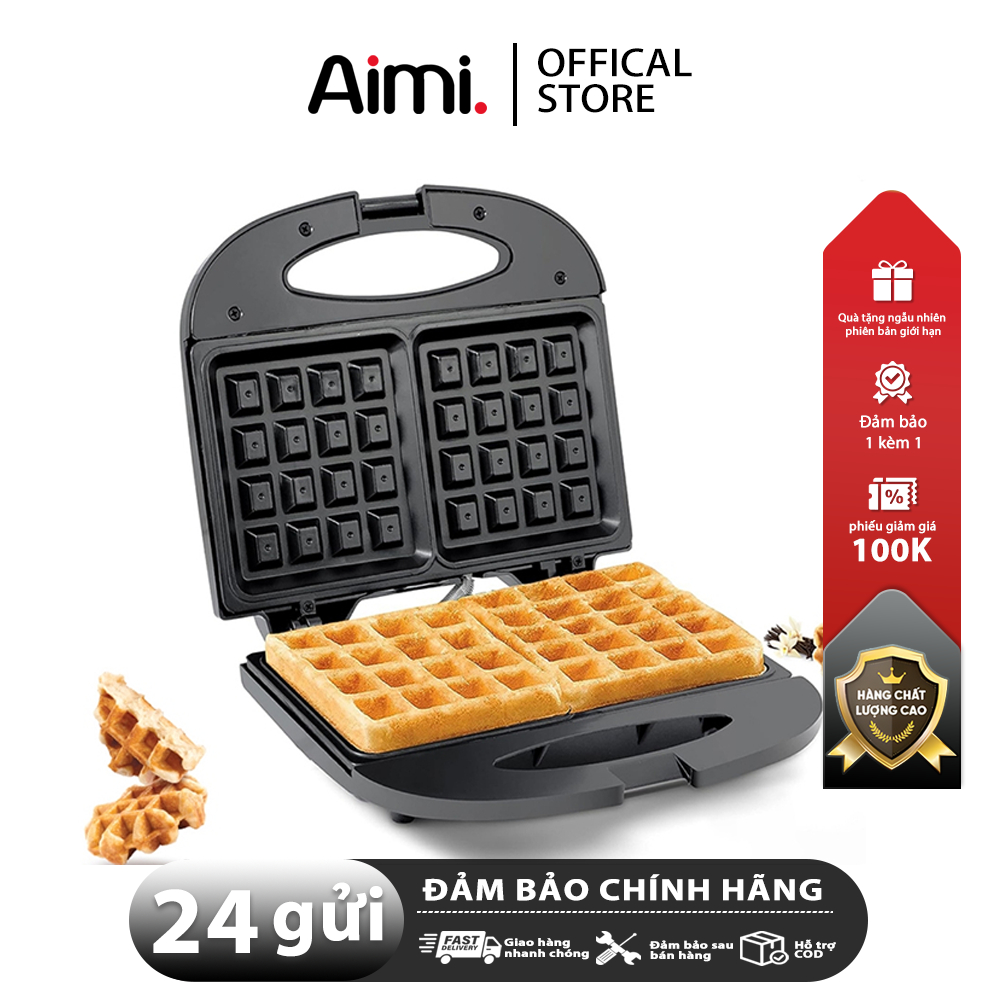 Máy Nướng Bánh Waffle Aimi Máy Làm Bánh Kẹp Nướng Bánh Waffle Tiện Lợi Dễ Sử Dụng