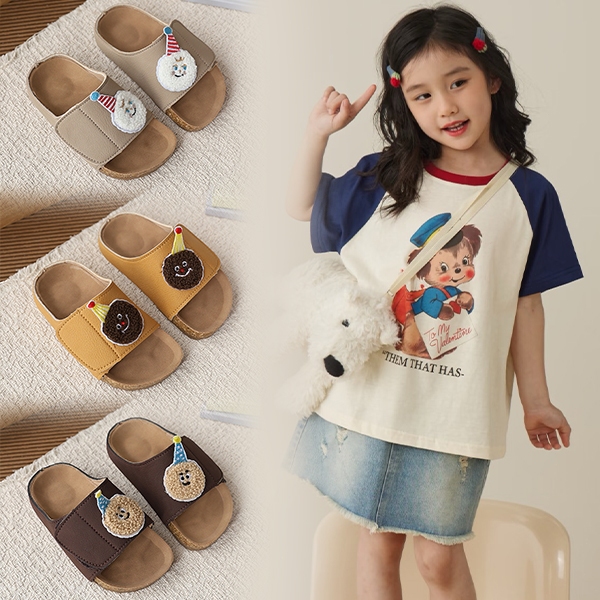 Bella Neman Dép trẻ em hình mặt cười dễ thương, đế mềm êm chân, chống trượt, dễ mang đi chơi mùa hè