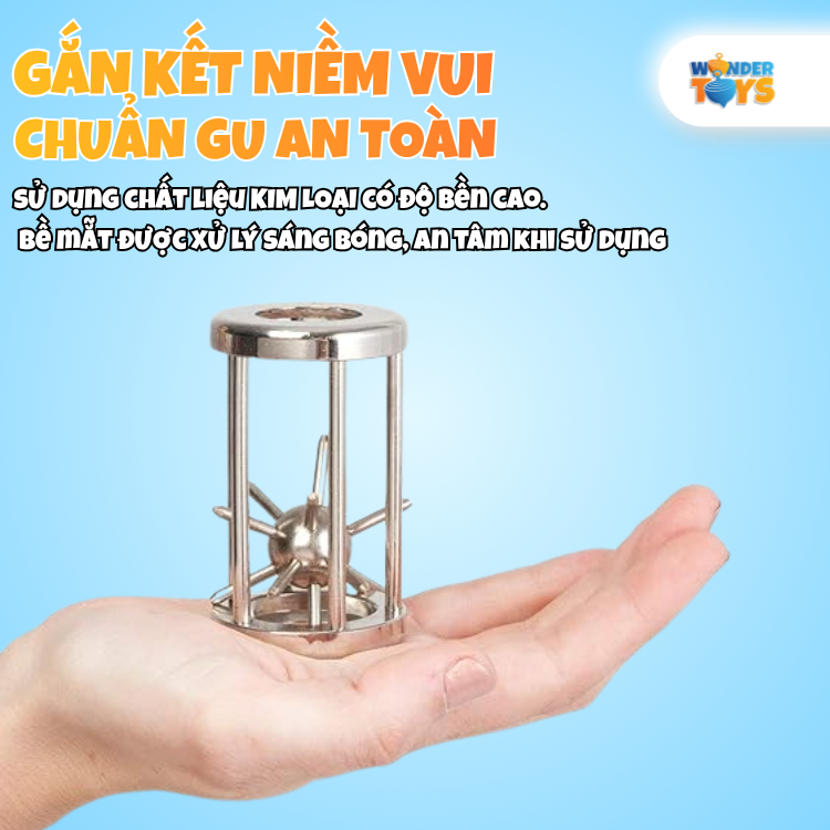 Đồ Chơi Trí Tuệ Thử Thách Trí Não Puzzle Giải Đố Mở Khóa Không Gian Lồng Sắt IQ Toys