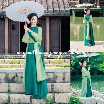 Sét áo tứ thân xanh chụp hoa mùa sen,ảnh đẹp cs14
