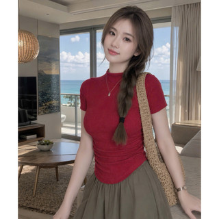 Áo thun ôm bigsize nữ tay ngắn cổ lọ sành điệu áo vạt bầu phom ôm body chất thun gân mềm mịn co giãn tốt G202