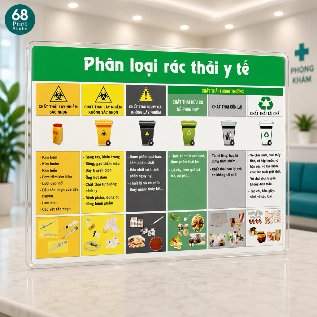 (Ép Plastic 4K) Phân Loại Rác A3 A4 | Poster Treo Tường | Chống Nước ...
