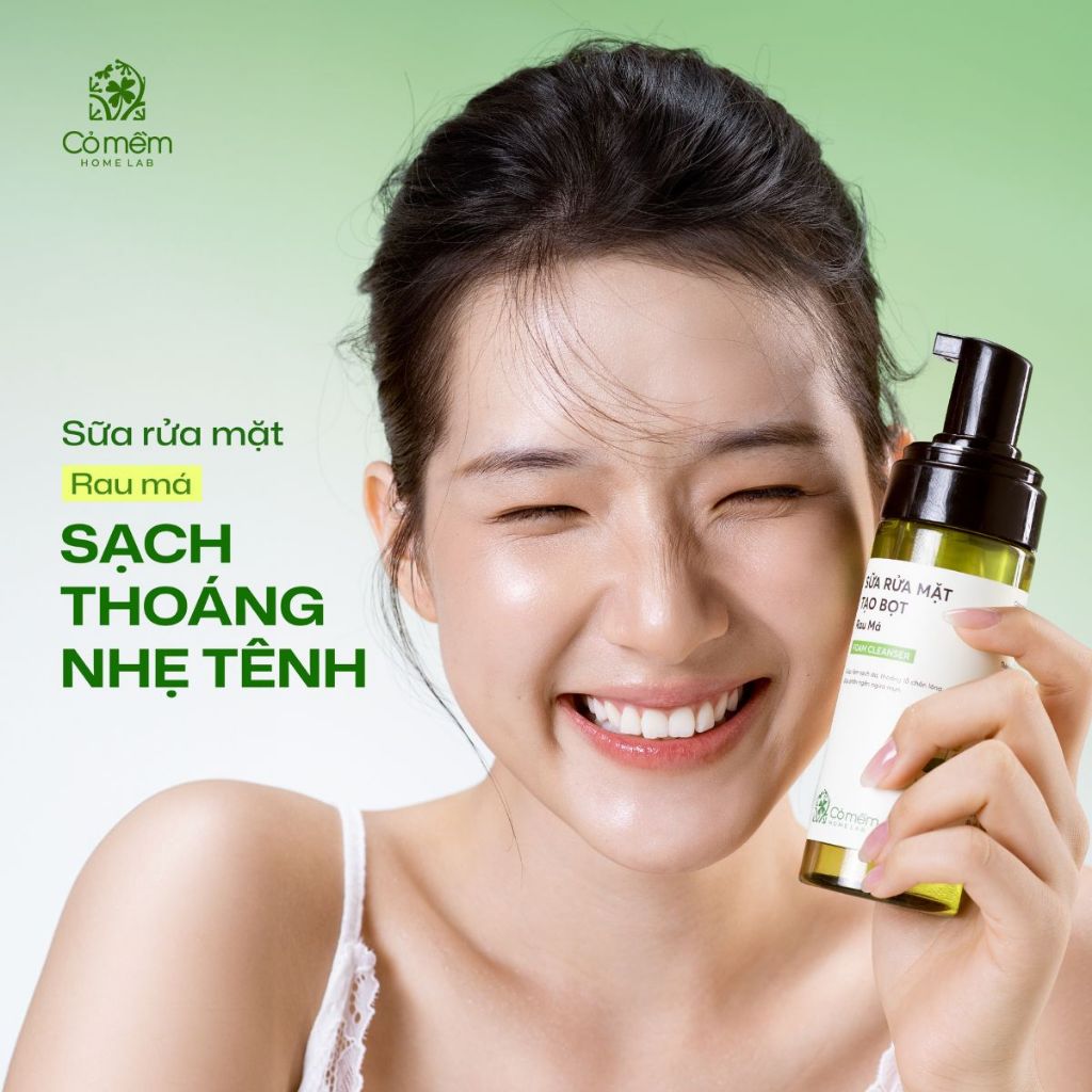 Sữa Rửa Mặt Tạo Bọt Mềm Mịn Làm Sạch Sâu Rau Má Cho Da Mụn Da Dầu Nhạy Cảm Cỏ Mềm 150ml