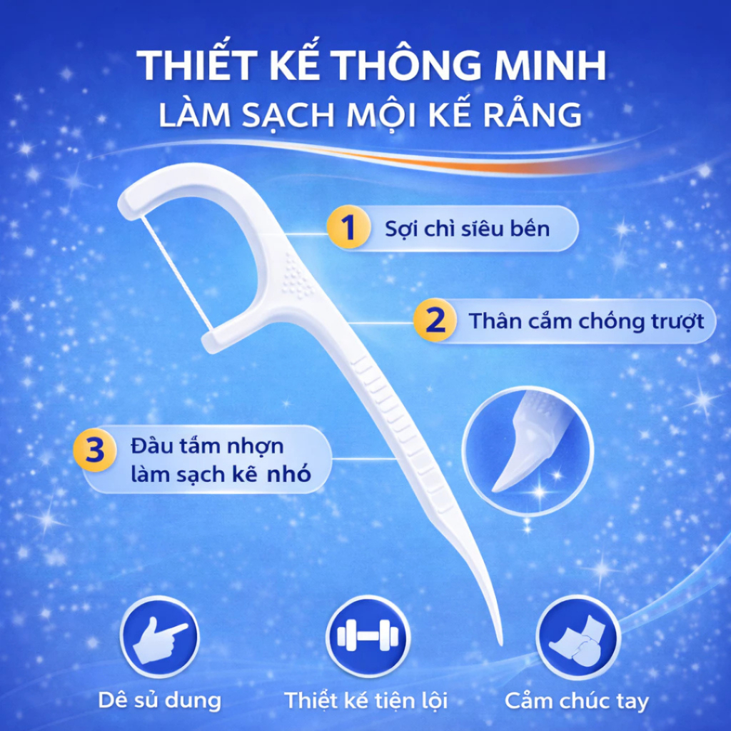 [Đơn 85k Nhận Quà] Combo 12 hộp tăm chỉ nha khoa cao cấp vệ sinh làm sạch kẽ răng nướu