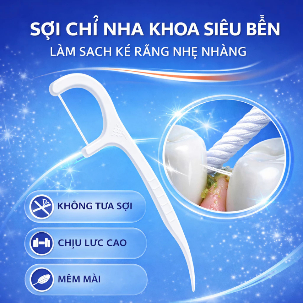 [Đơn 85k Nhận Quà] Combo 12 hộp tăm chỉ nha khoa cao cấp vệ sinh làm sạch kẽ răng nướu