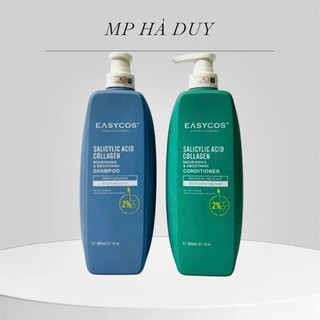 Dầu gội EASYCOS 800ml - bộ dầu gội xả Salicylic Acid Collagen cao cấp dưỡng ẩm phục hồi mái tóc