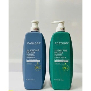 Dầu gội EASYCOS 800ml - bộ dầu gội xả Salicylic Acid Collagen cao cấp dưỡng ẩm phục hồi mái tóc
