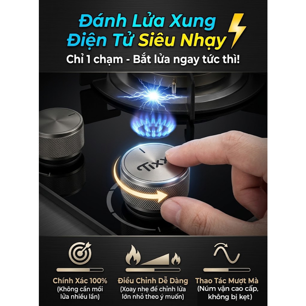 TIXX Bếp Gas Dương Kính 5200W Bếp ga âm bếp gas đôi