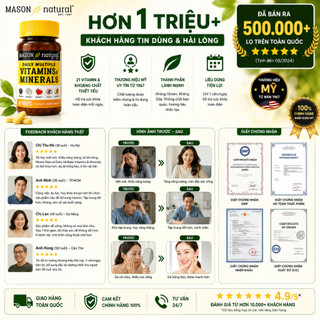 Viên vitamin tổng hợp Mason Natural Daily Multiple Vitamins With Minerals 60 viên