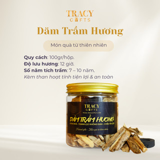 Dăm trầm hương xông nhà TRACY GIFTS tự nhiên thanh lọc không gian chiêu tài lộc hộp 100gr kèm than