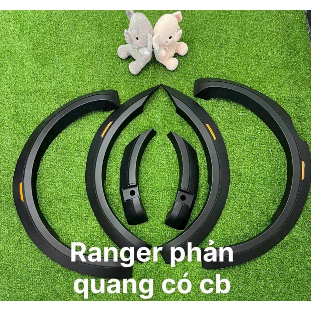 Ốp Cua Lốp xe Ford Ranger 2016 - 2025, Cua lốp Phản quang bản to- có cảm biến, Nhựa ABS thái cao cấp