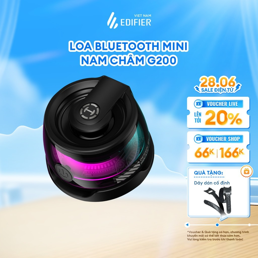 Loa Bluetooth Mini Cầm Tay G200 – 3D Surround, Từ Tính Thông Minh, Đèn RGB Sặc Sỡ, Cho Điện Thoại/Máy Tính Bluetooth 5.3