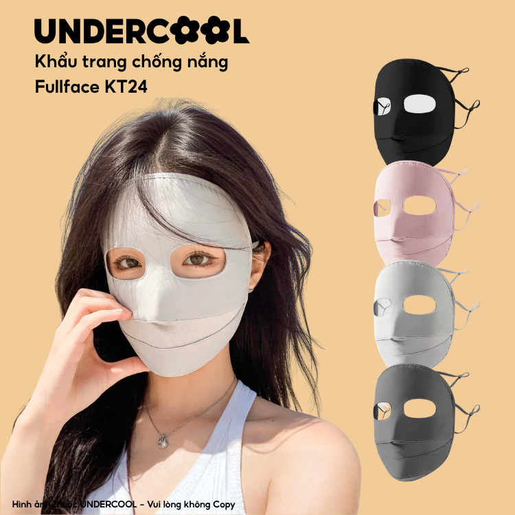 Khẩu trang chống nắng Fullface UNDERCOOL - Chống tia UV, Thiết kế 3D thoáng khí bảo vệ toàn diện LIVE KT24